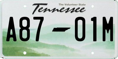 TN license plate A8701M