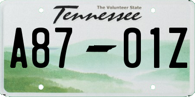 TN license plate A8701Z