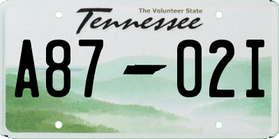 TN license plate A8702I