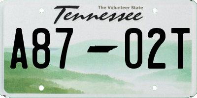 TN license plate A8702T