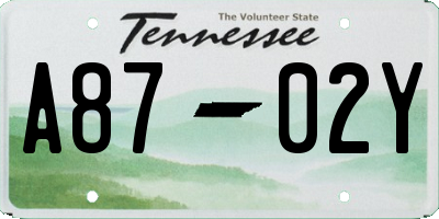 TN license plate A8702Y