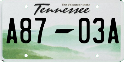 TN license plate A8703A