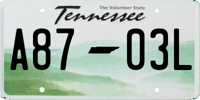TN license plate A8703L