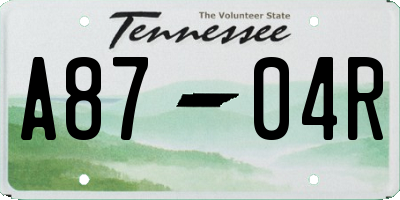 TN license plate A8704R