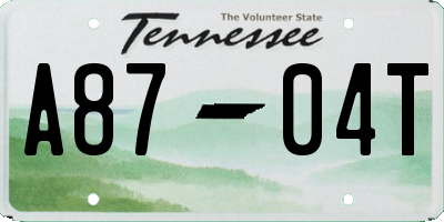 TN license plate A8704T