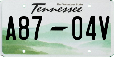 TN license plate A8704V