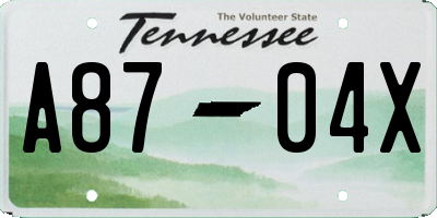 TN license plate A8704X