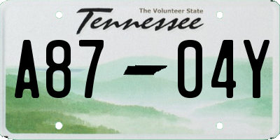 TN license plate A8704Y