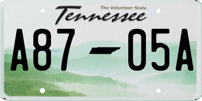 TN license plate A8705A