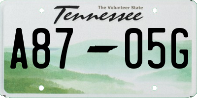 TN license plate A8705G