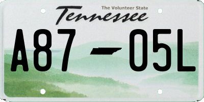 TN license plate A8705L
