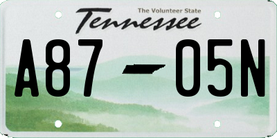 TN license plate A8705N