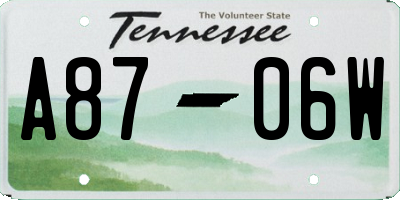 TN license plate A8706W