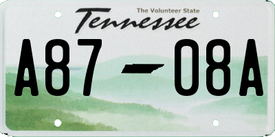 TN license plate A8708A