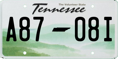 TN license plate A8708I
