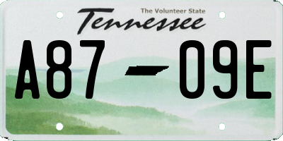 TN license plate A8709E