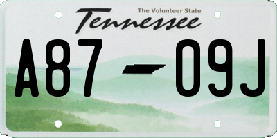 TN license plate A8709J