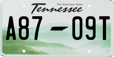 TN license plate A8709T