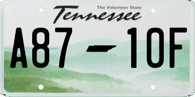TN license plate A8710F
