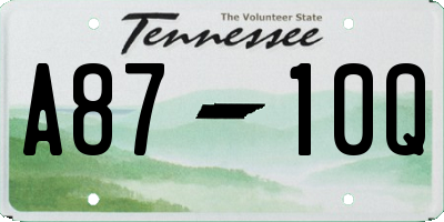 TN license plate A8710Q