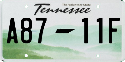 TN license plate A8711F