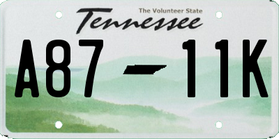 TN license plate A8711K