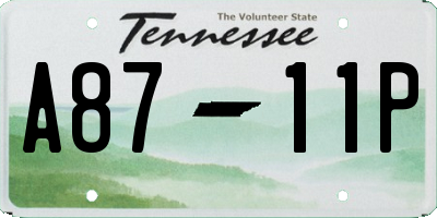 TN license plate A8711P