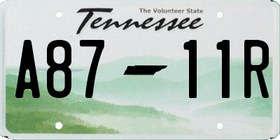 TN license plate A8711R