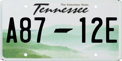 TN license plate A8712E