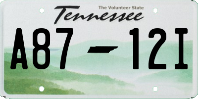 TN license plate A8712I