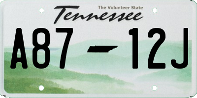 TN license plate A8712J