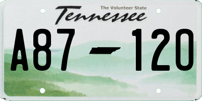 TN license plate A8712O