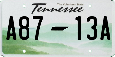 TN license plate A8713A