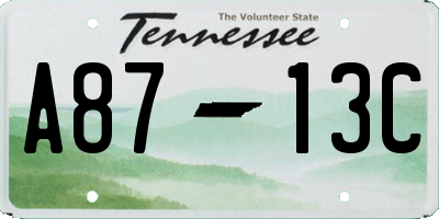 TN license plate A8713C