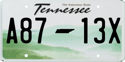 TN license plate A8713X