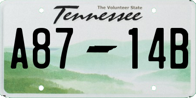 TN license plate A8714B