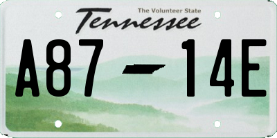 TN license plate A8714E