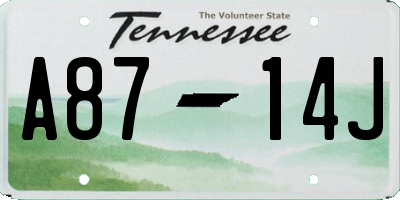 TN license plate A8714J