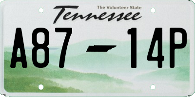 TN license plate A8714P