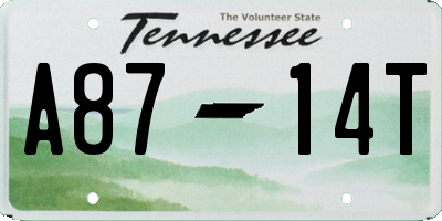 TN license plate A8714T