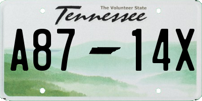 TN license plate A8714X