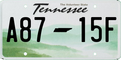 TN license plate A8715F