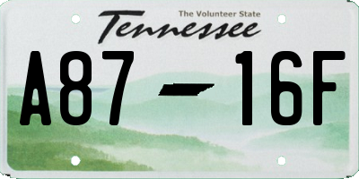 TN license plate A8716F