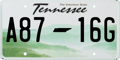 TN license plate A8716G
