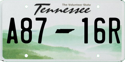 TN license plate A8716R