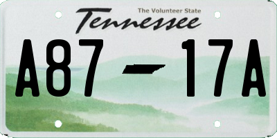 TN license plate A8717A