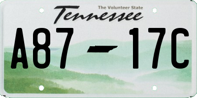TN license plate A8717C