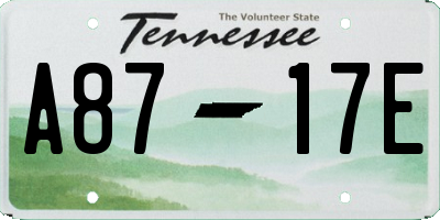 TN license plate A8717E
