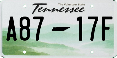 TN license plate A8717F