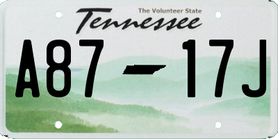 TN license plate A8717J